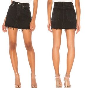 AGOLDE Quinn High Rise Mini Denim Skirt in Black Rock Sz 29